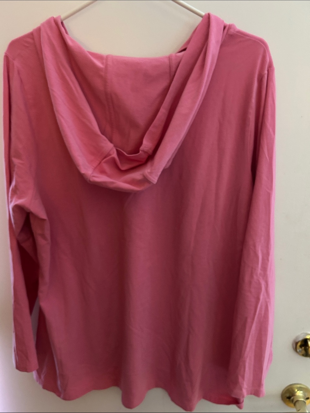 Isaac Mizrahi Rose Pink Hooded Long Sleeve Top
